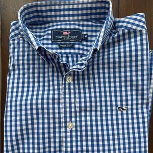 Vineyard Vines Navy and White Checkered Shirt